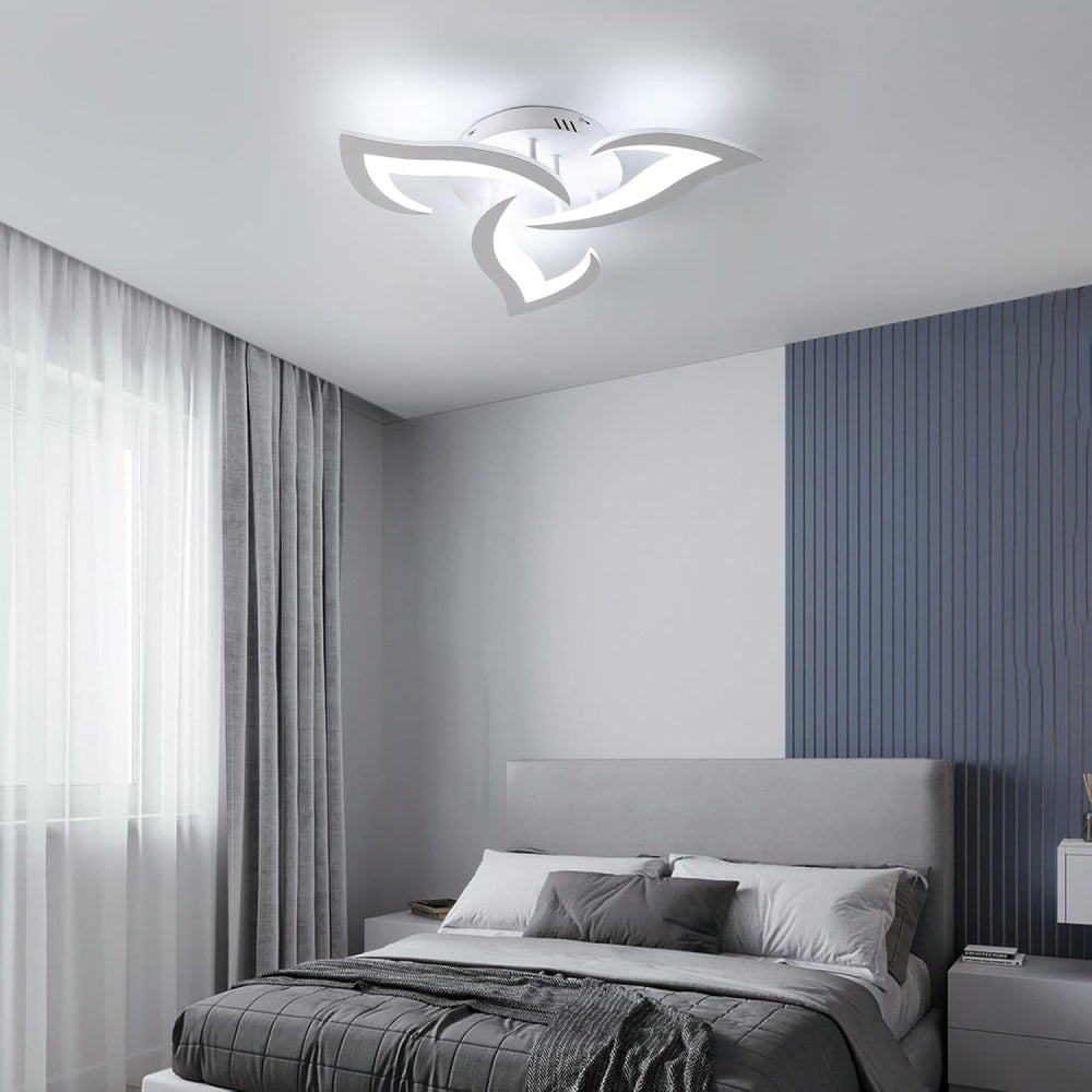 Ceiling Lamp Metal Acrylic 55.0 cm Black LED Living Room Bedroom Flower Design Flush Mount Lighting | Thomler