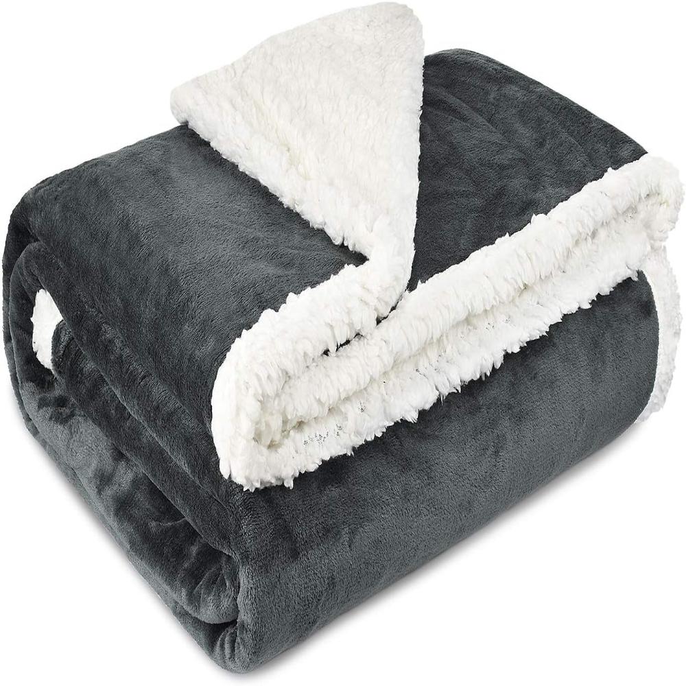 Plush Dual-Sided Microfiber Throw Blanket – Velour & Sherpa – Lightweight Cozy Layer for Couch, Bed or Chair – All-Season Comfort Blanket | Thomler
