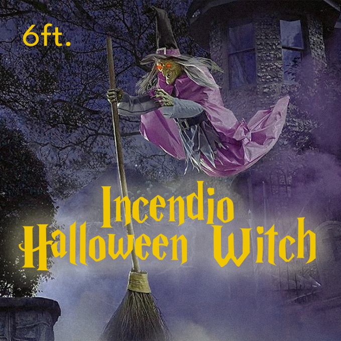 6 ft Tall Wind-Blown Witch Garden Stake for Outdoor Halloween Yard Display | Thomler