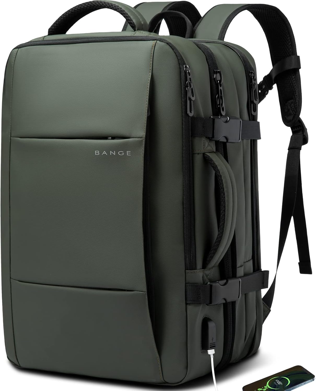 Convertible Carry-On Backpack with Laptop Compartment | Water-Resistant Travel Bag with Duffle Mode | Fits 17-Inch Laptop | Security Pocket | Thomler