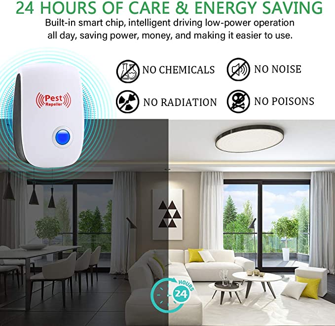 Ultrasonic Pest Repeller for Rodents and Insects – Silent Electronic Device for Home Use – Safe Around Kids and Pets – Covers 800 sq ft | Thomler