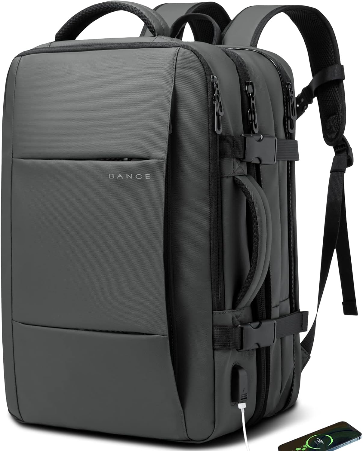 Convertible Carry-On Backpack with Laptop Compartment | Water-Resistant Travel Bag with Duffle Mode | Fits 17-Inch Laptop | Security Pocket | Thomler