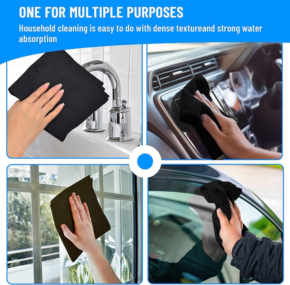 Streak-Free Microfiber Cleaning Cloths for Glass, Mirrors & Stainless Steel – Lint-Free, Scratch-Free, Ultra Absorbent, Machine Washable & | Thomler