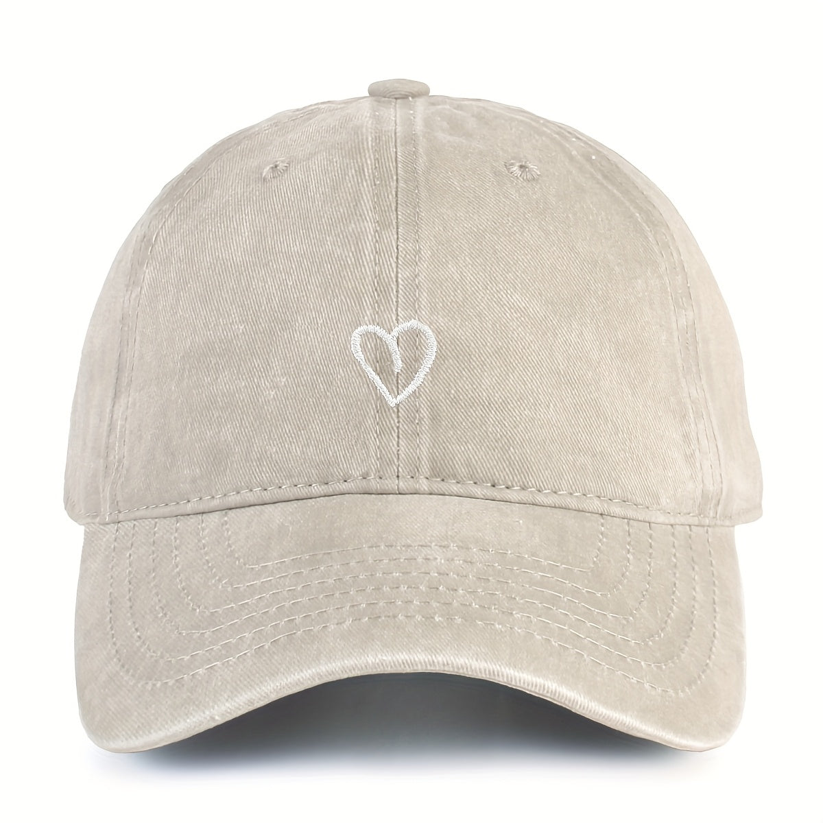 Embroidered Heart Baseball Cap for Women Adjustable Vintage Washed Cotton Dad Hat Summer | Thomler