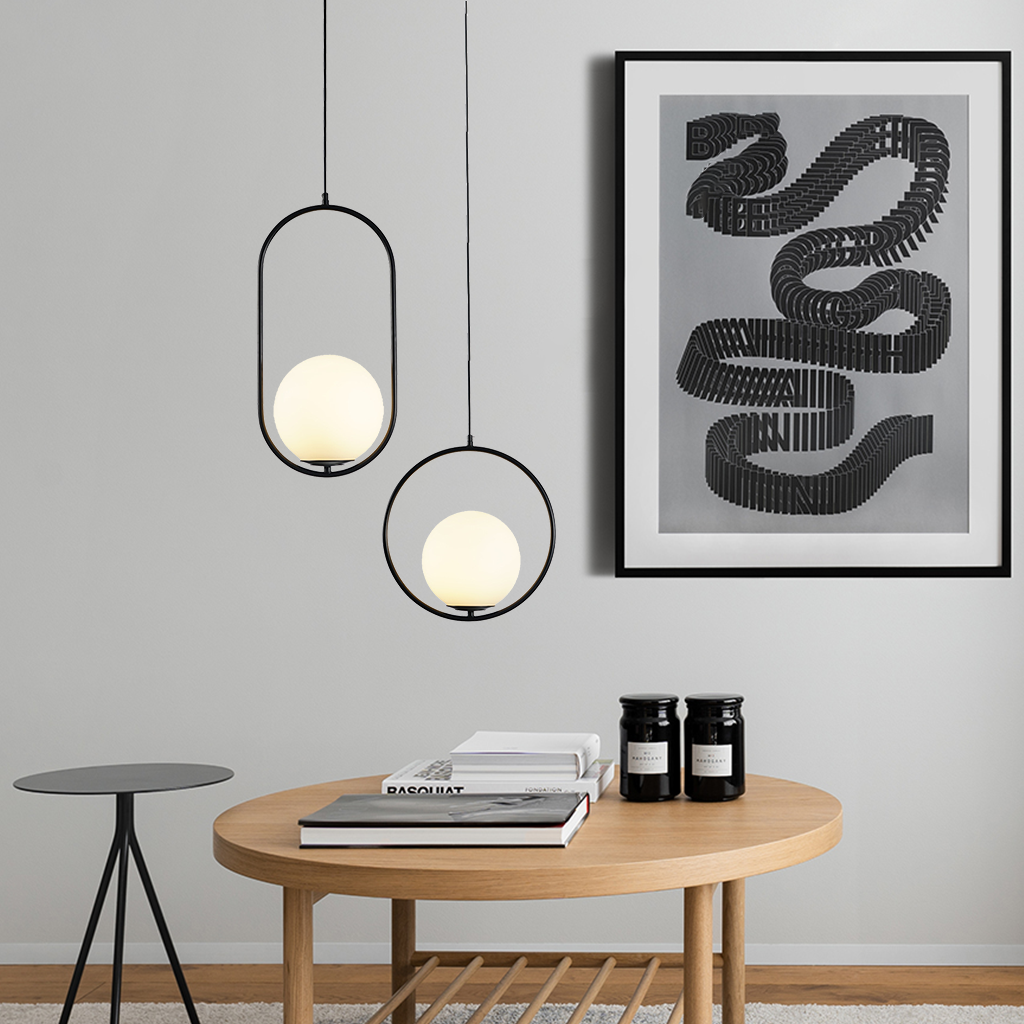 Pendant Light Brass Bent Glass 15W Adjustable Living Room Hallway Bedroom Modern Ceiling Lamp | Thomler