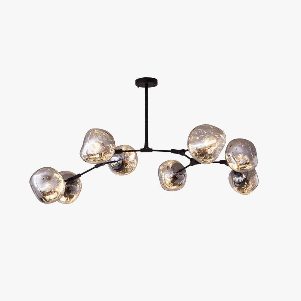 Glass Globe Ceiling Pendant Fixture 3 6 8 Multi-Drop Warm LED Adjustable Hanging Kit Metal Frame Contemporary Dining Room Bedroom Lighting | Thomler