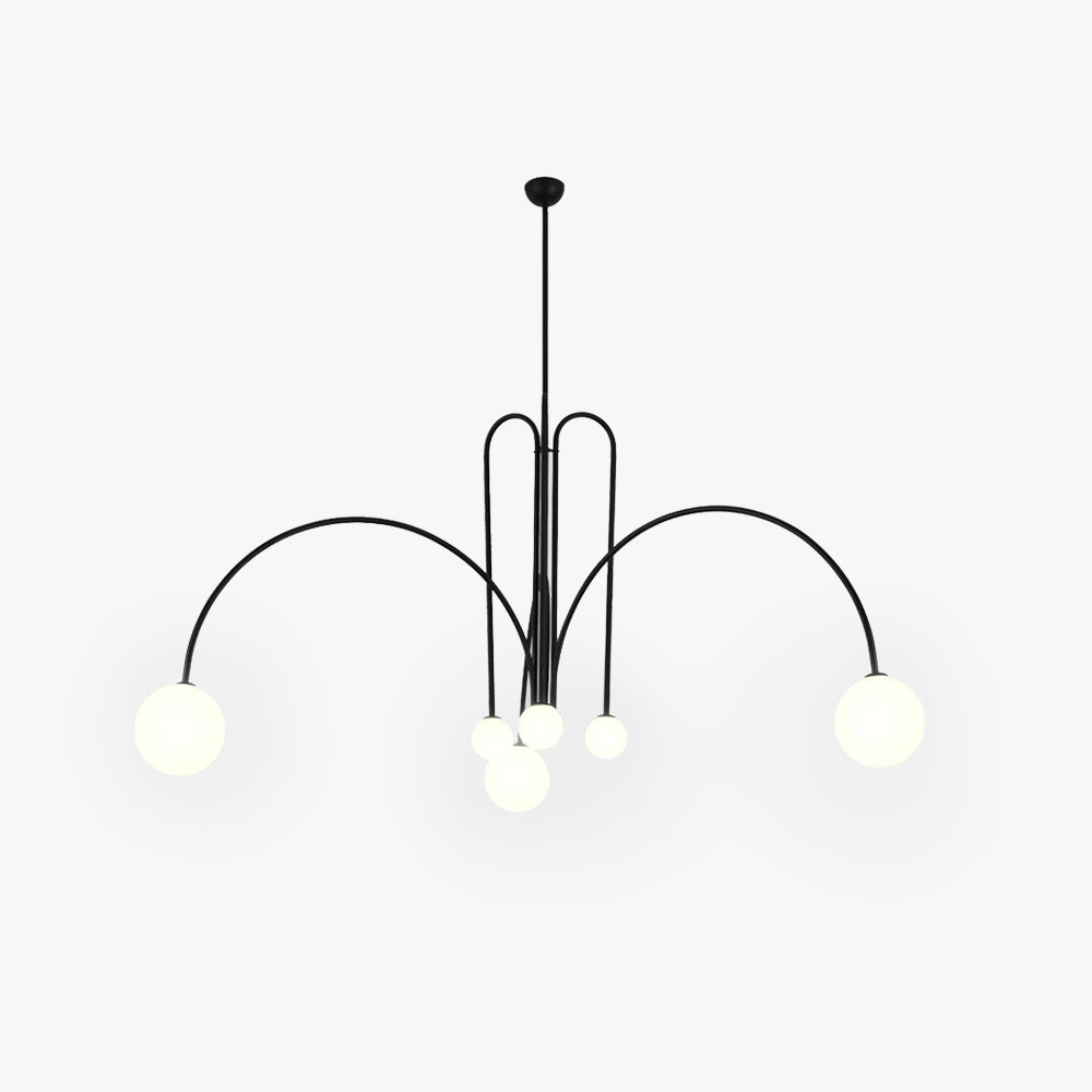 Multi-Pendant Glass Chandelier for Dining Room & Living Room – Adjustable Height Suspension Fixture with LED Bulbs | Thomler