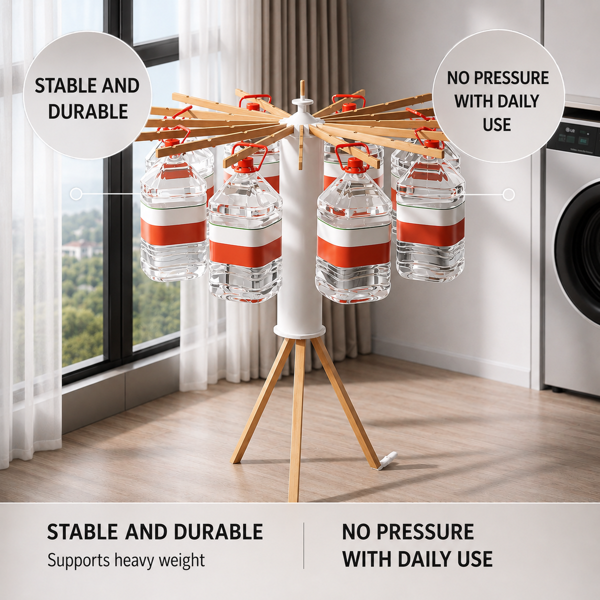 Collapsible Metal Laundry Drying Rack – Space-Saving Design for Indoor & Outdoor Use | Thomler
