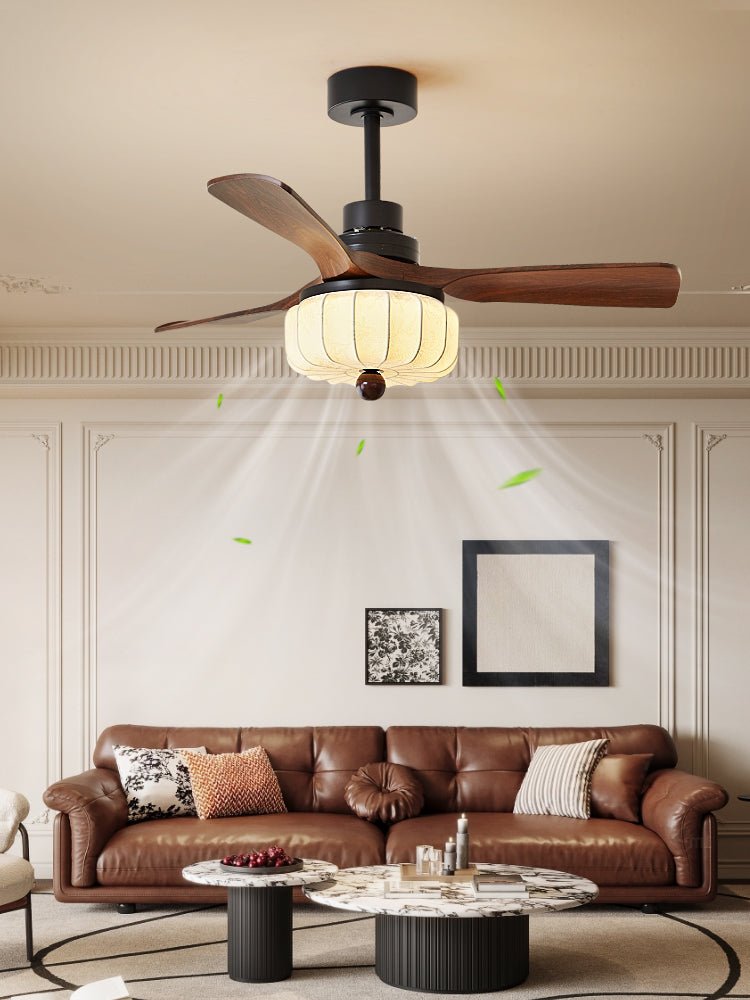 Retro Farmhouse Ceiling Fan with Integrated LED Light & Remote – 36"/42"/52" – 6 Speeds | Thomler