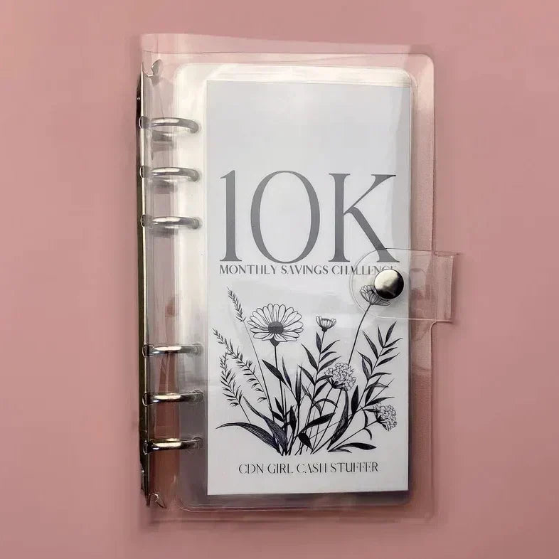 Year-Long Cash Envelope Budget Organizer Binder with Pockets for Monthly Savings Goals Personal Finance Tracker Ring Binder Waterproof | Thomler