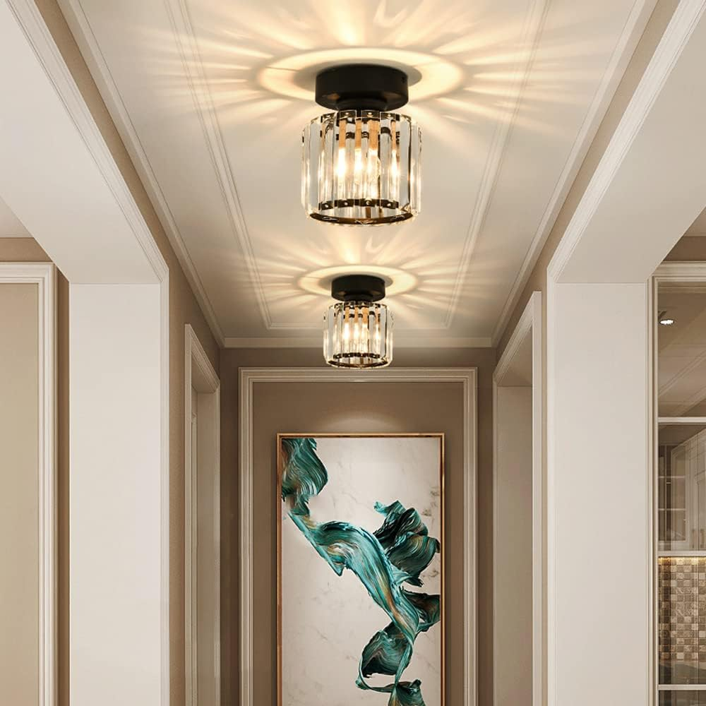 Ceiling Lamp Crystal Brass 25.0 cm Modern Hallway Living Room Bedroom Lighting Fixture Decorative Cube Light | Thomler
