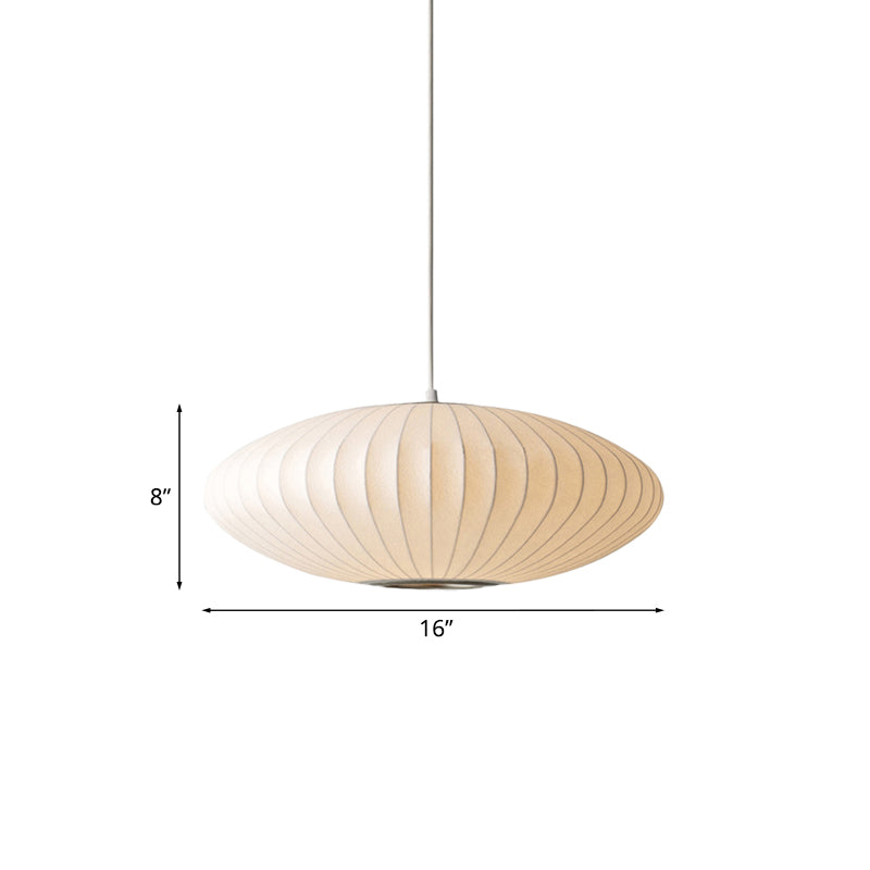 White Fabric Drum Pendant Light with Adjustable Cord for Kitchen Island Dining Room Bedroom Living Room Modern Ceiling Fixture | Thomler