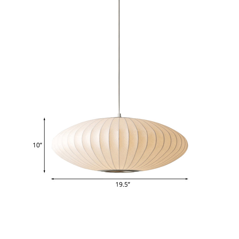White Fabric Drum Pendant Light with Adjustable Cord for Kitchen Island Dining Room Bedroom Living Room Modern Ceiling Fixture | Thomler