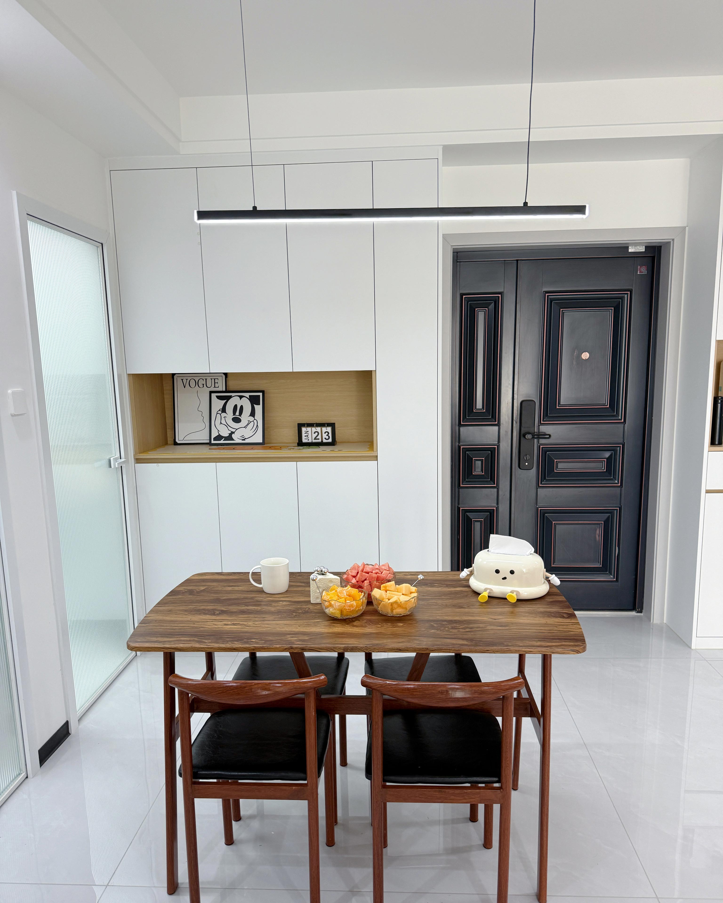 Linear Pendant Light Metal 39 in Adjustable Kitchen Island LED Warm White 3000K-6000K Modern Dining Room Hanging Lamp | Thomler