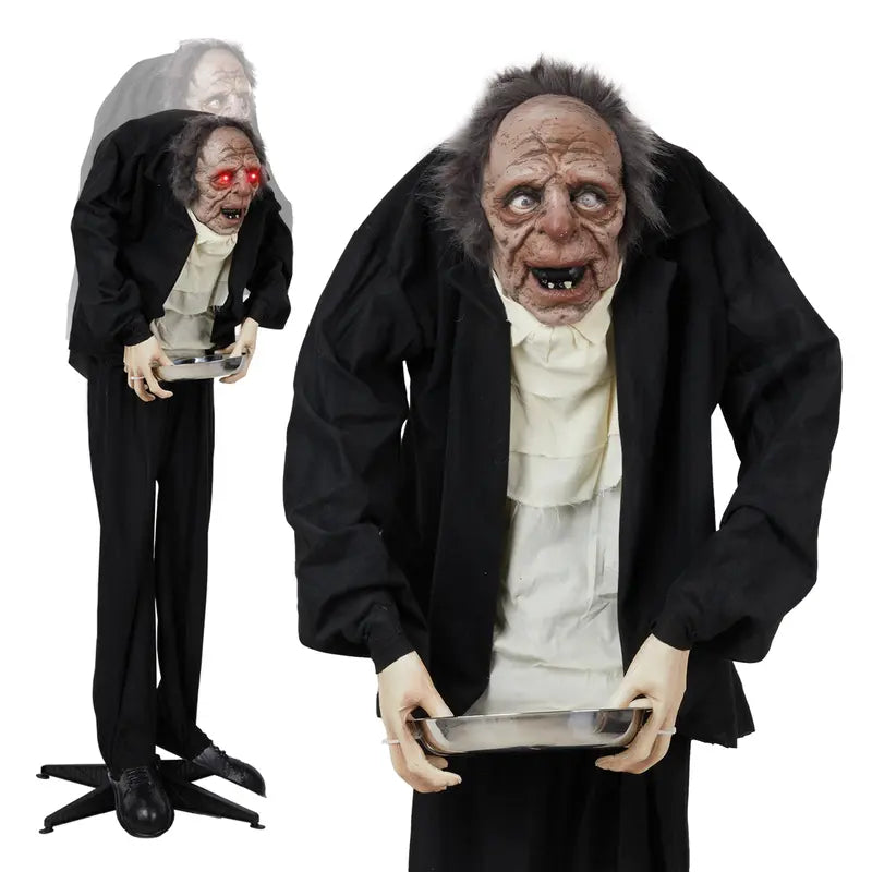 5-Foot Sound-Activated Animatronic Halloween Greeter with Motion Sensor & Light-Up Eyes | Thomler