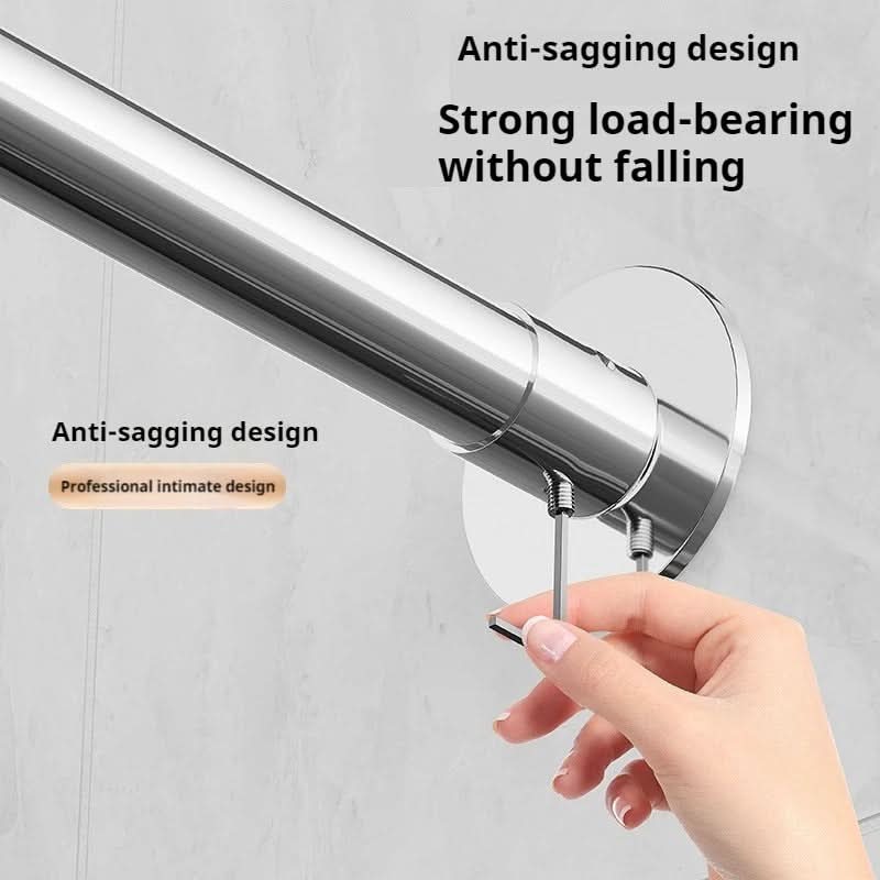 Corner Shower Rod Extendable No-Drill Stainless Steel L-Shape for Bathroom Wet Room | Thomler