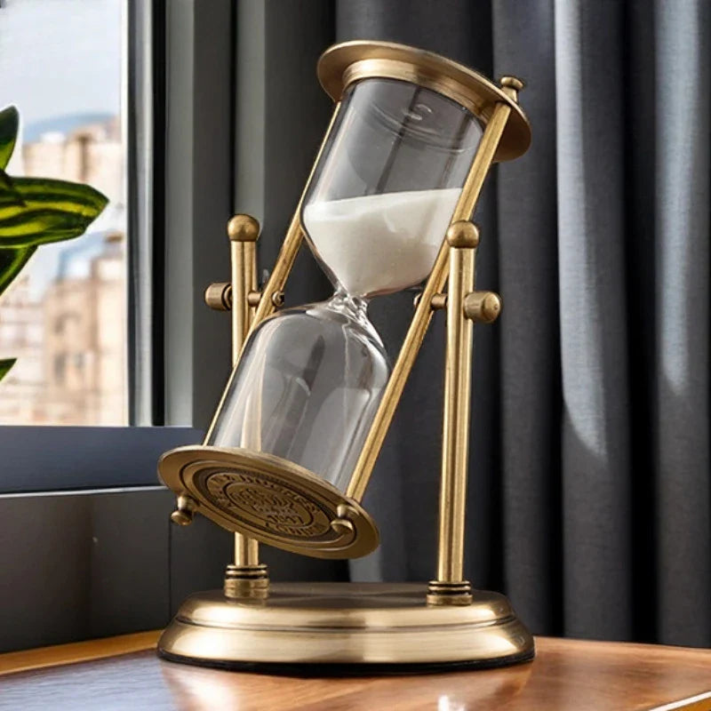 Glass Hourglass Sand Timer 60 Minute Luxury Desk Decoration Mindfulness Focus | Thomler
