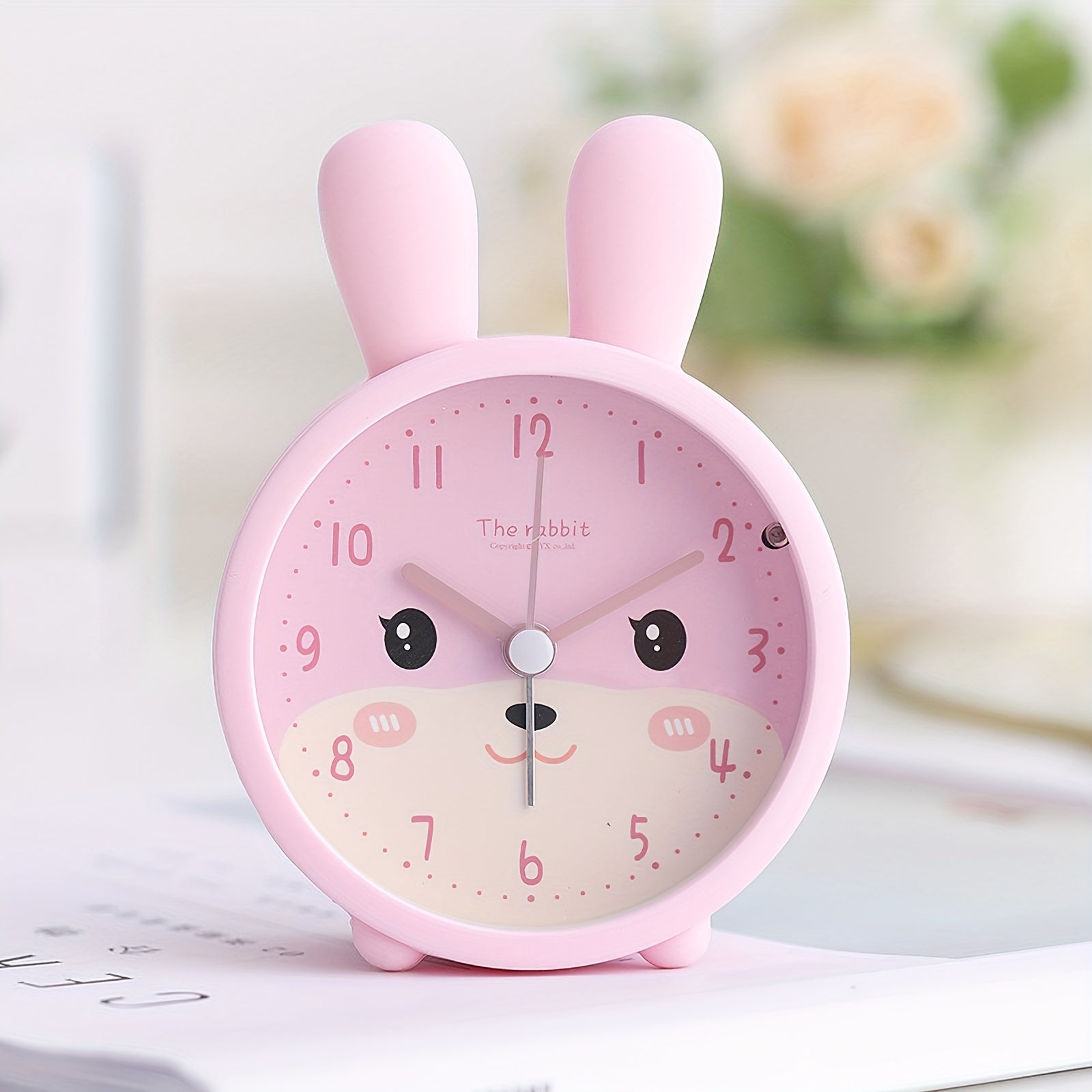 Silent Alarm Clock with Night Light for Kids – Bunny Design, No Ticking Sound, Bedside Lamp Function for Boys & Girls Bedroom | Thomler