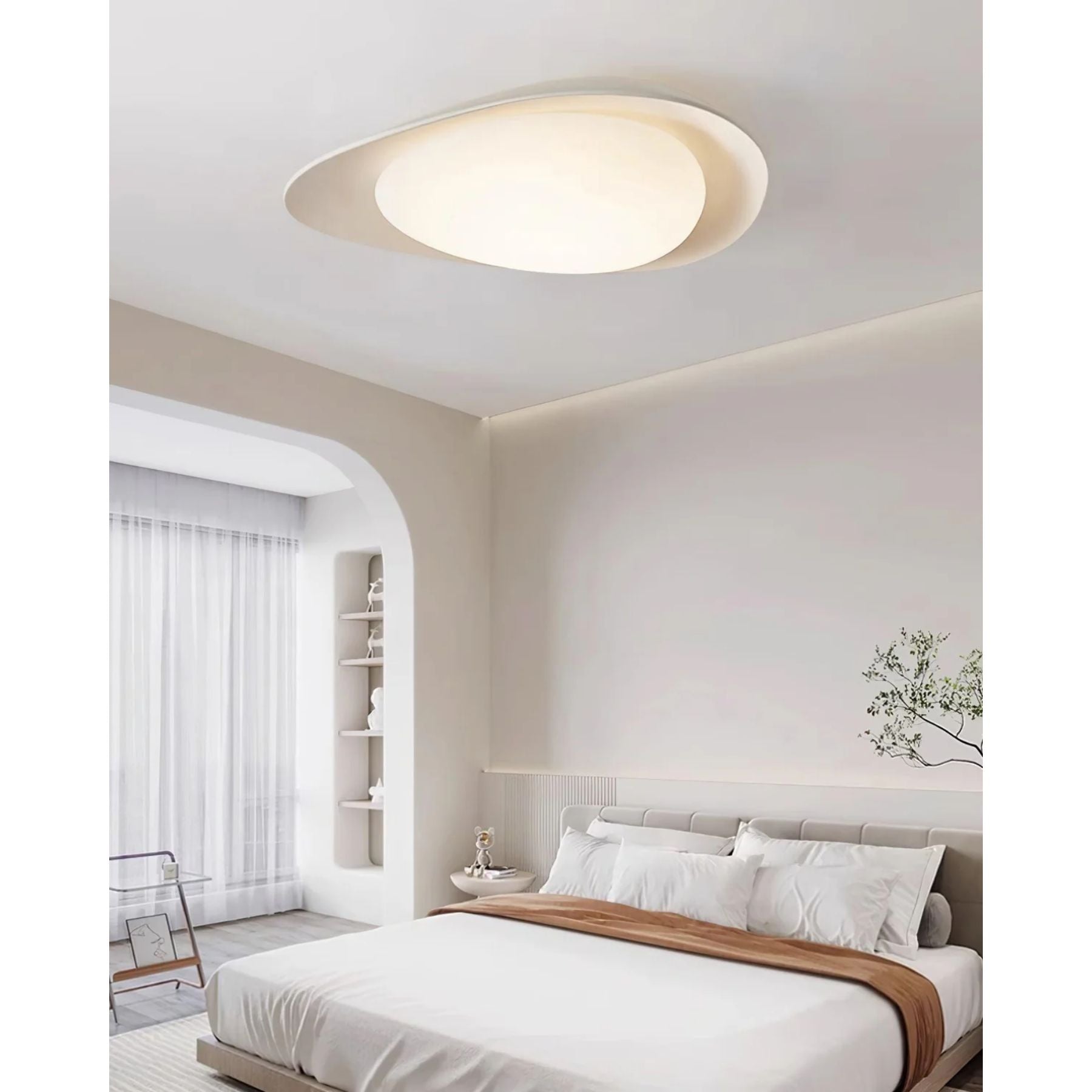 Ceiling Light Resin Leaf Shape 40.0 cm Green Living Room Bedroom Dining Room Adjustable LED Lighting | Thomler