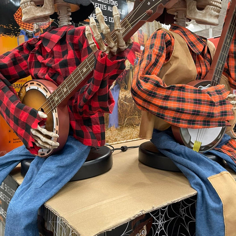 Motion-Activated Musical Skeletons Playing Banjos for Halloween Party Decor | Thomler