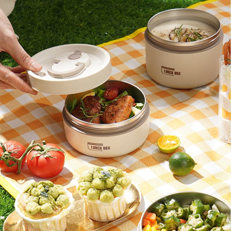 Insulated Stainless Steel Lunch Box with Leak-Proof Seal for Work, School & Travel | Keeps Food Hot for Hours | Double-Wall Food Container | Thomler
