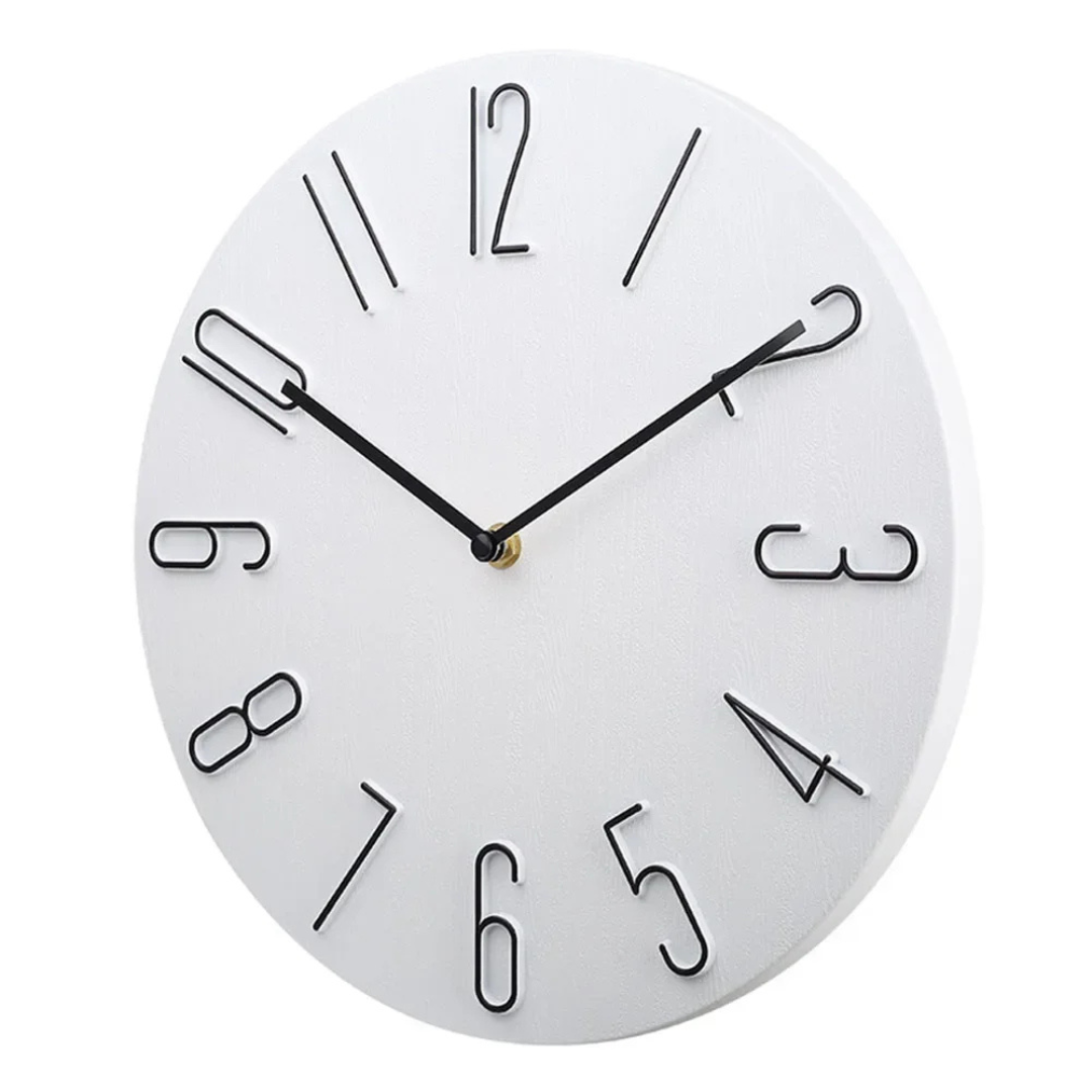 12-Inch Modern Minimalist Wall Clock Silent Quartz Movement ABS Frame Contemporary Round Timepiece for Living Room Bedroom Office Kitchen | Thomler