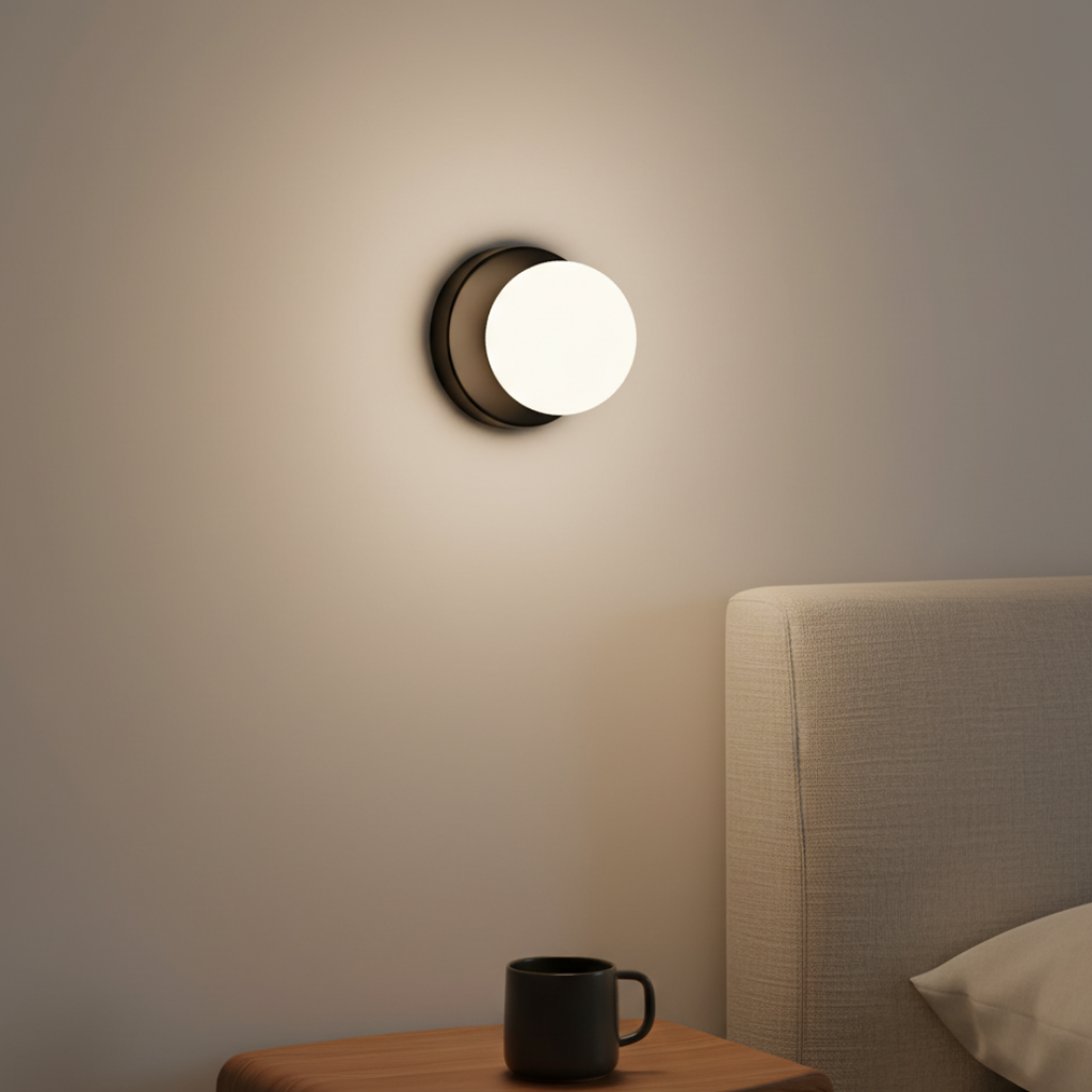 Frosted Sphere Sconce & Flush-Mount Fixture – Dual-Install LED Globe for Entry, Bedroom & Living Spaces | Thomler