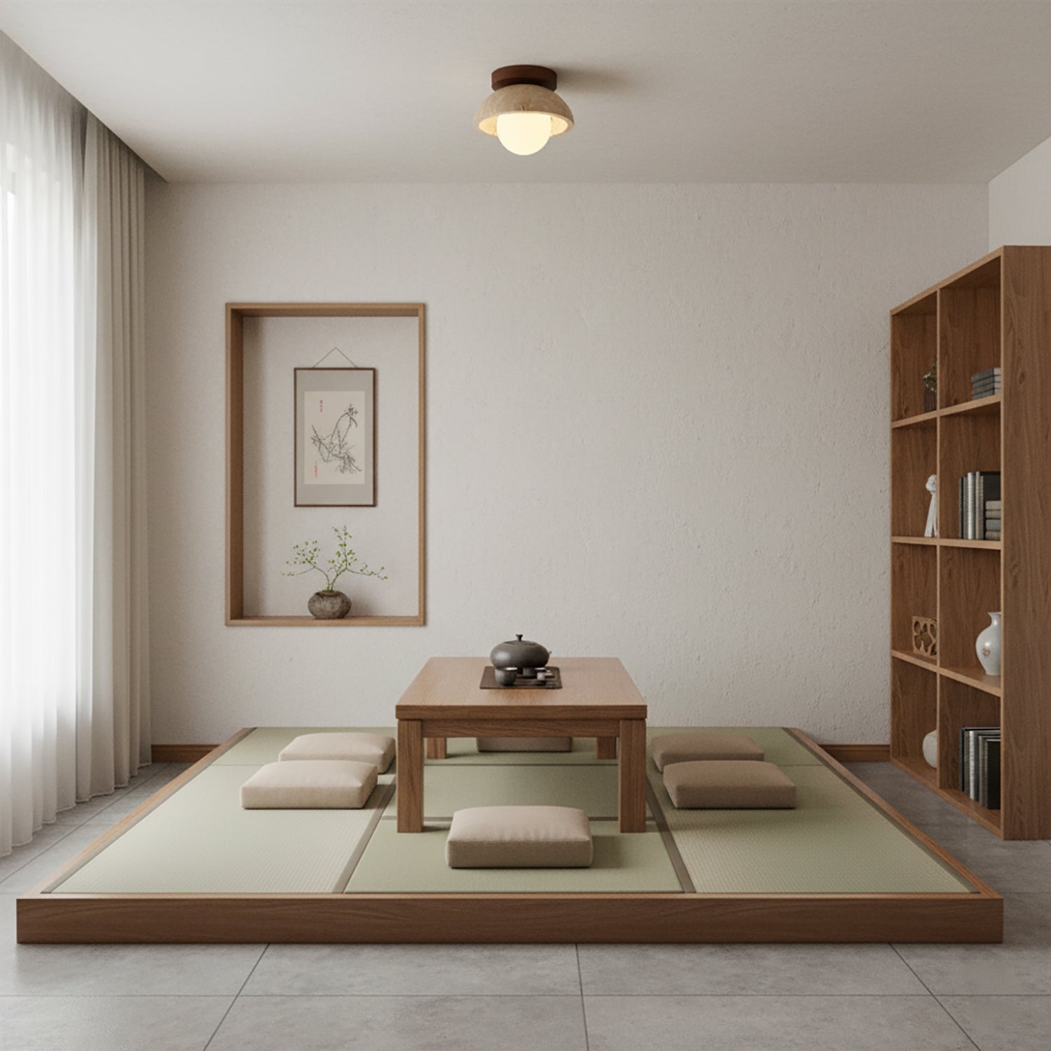 Ceiling Light Travertine Stone 5.9 in White Indoor Wall And Ceiling Fixture Modern Lighting | Thomler