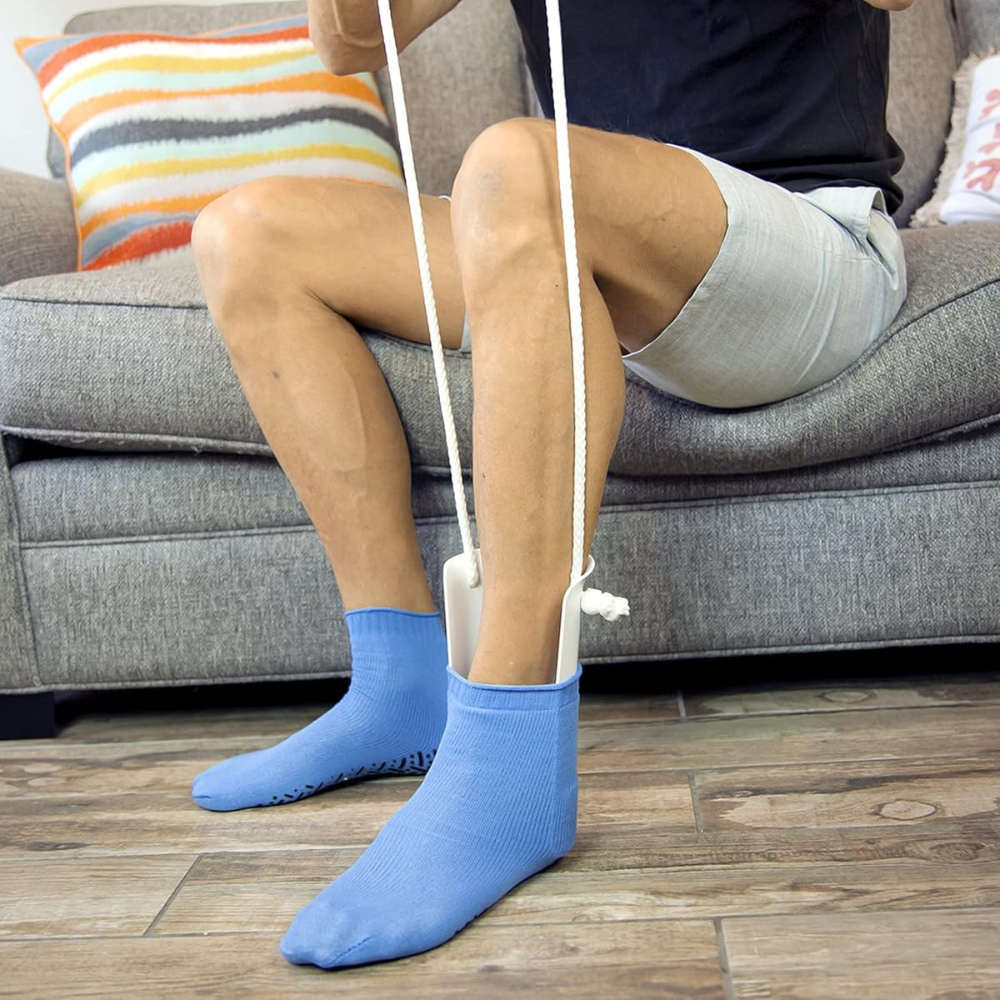 Sock Helper Tool for Seniors & Limited Mobility – Easy Dressing Aid with Long Handle, No Bending or Reaching, Compression Stocking Donner | Thomler