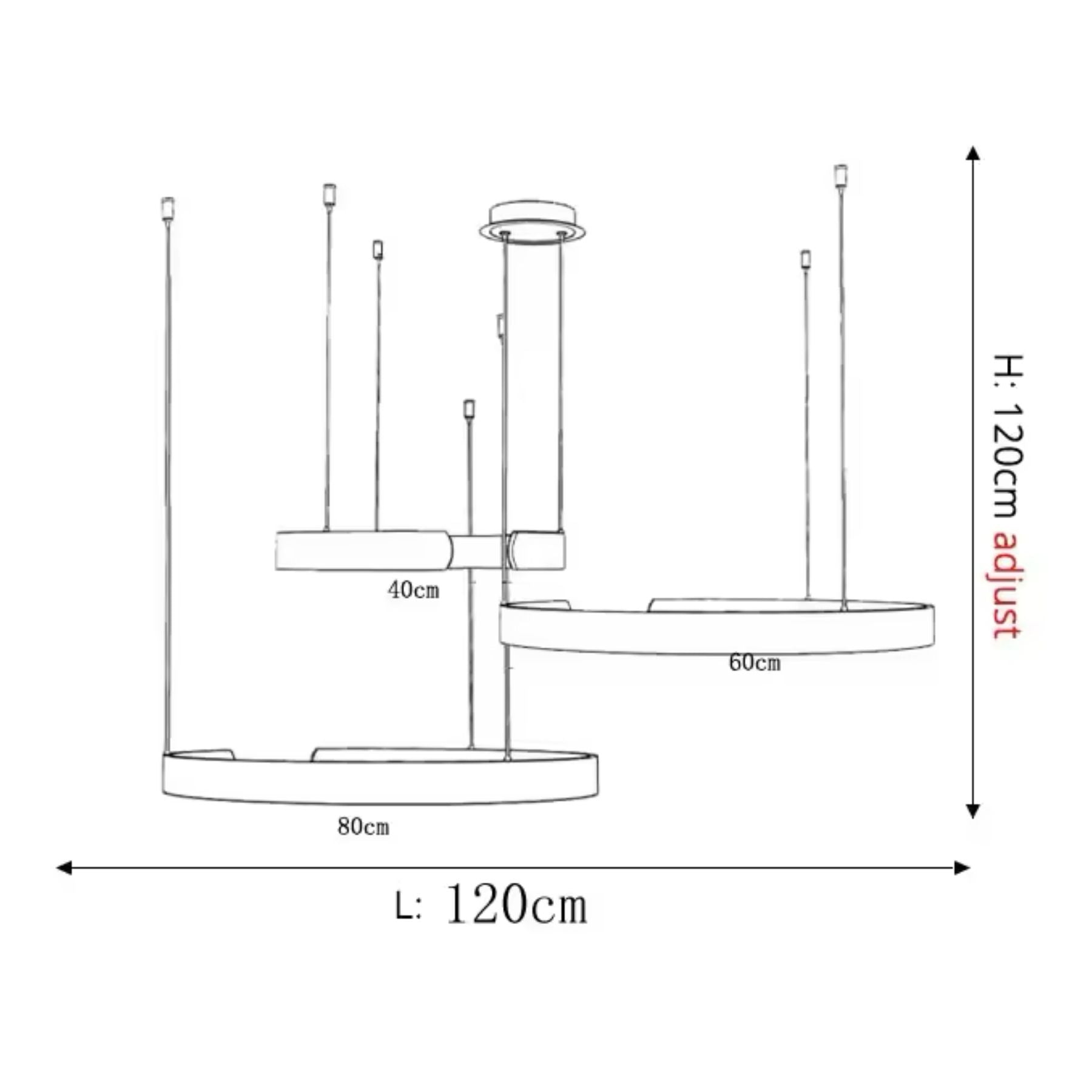 Pendant Light Aluminium Integrated LED 50.0 cm Adjustable Dining Room Living Room Hallway Ceiling Lamp Modern Minimalist Ring Design | Thomler