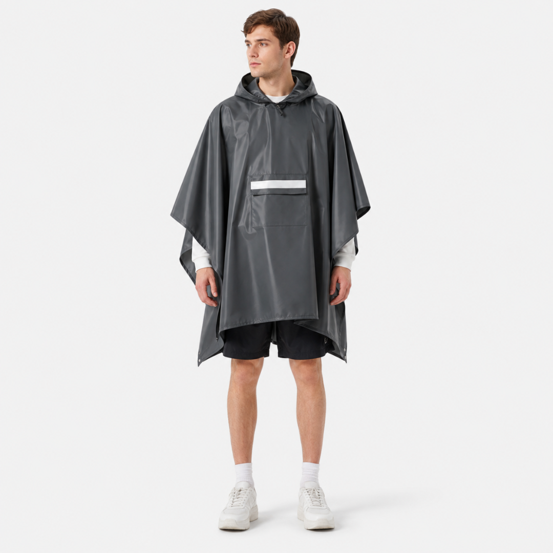 Oversized Waterproof Rain Poncho with Adjustable Hood & Storage Pouch for Hiking & Festivals | Thomler