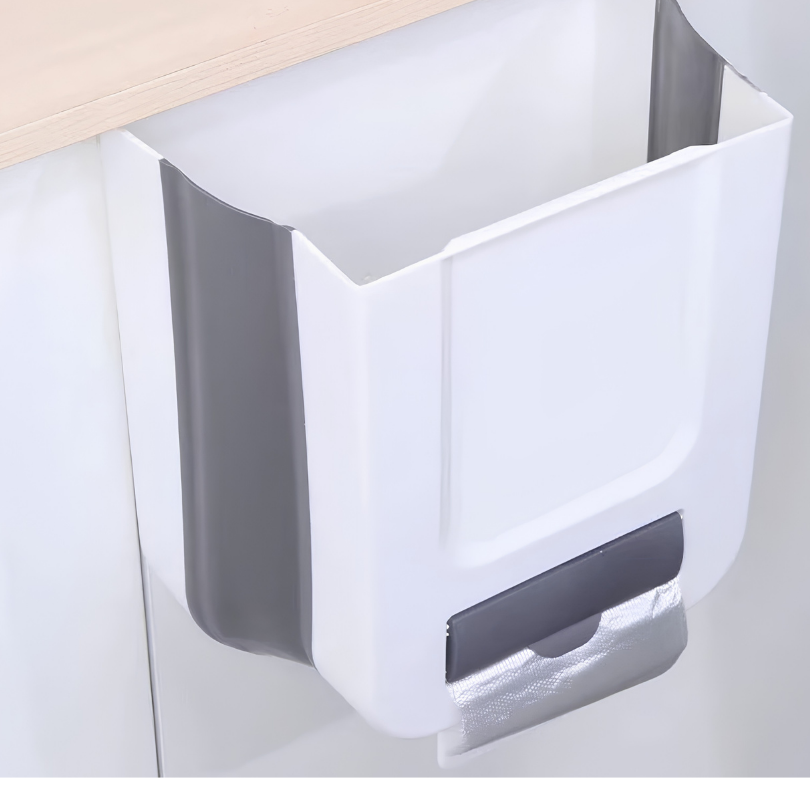 Over-Cabinet Door Waste Bin Organizer – Space-Saving Collapsible Kitchen Trash Holder for Countertop Prep & Cleanup | Thomler