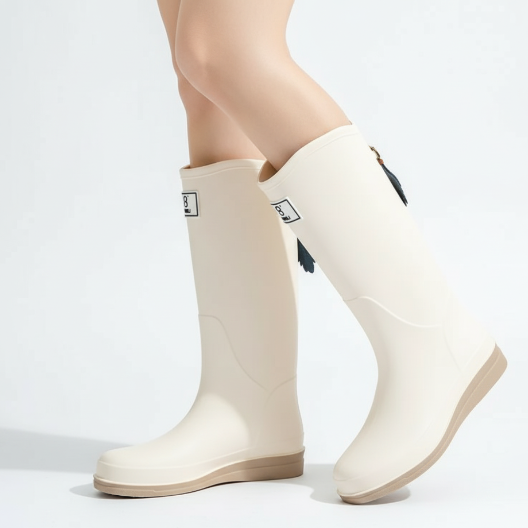 Women's Waterproof Rain Boots Mid-Calf – Slip-On PVC Wellington Boots for Wet Weather, Mud & Garden | Thomler