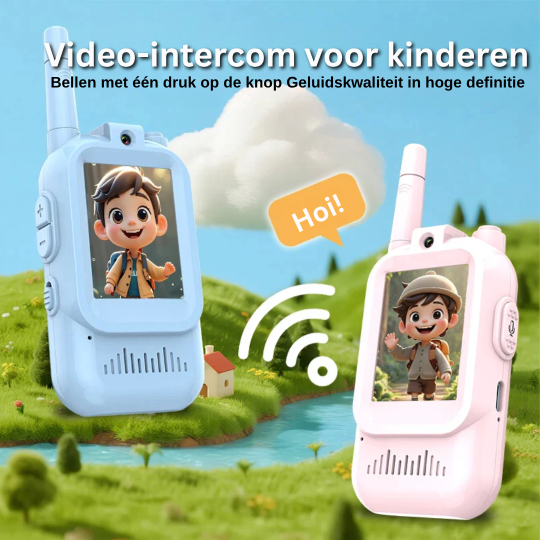 Two-Way Video Walkie Talkie Set for Kids with Voice Changer & Live Screen – Indoor Outdoor Play Radio Communicators for Children Ages 3-12 | Thomler