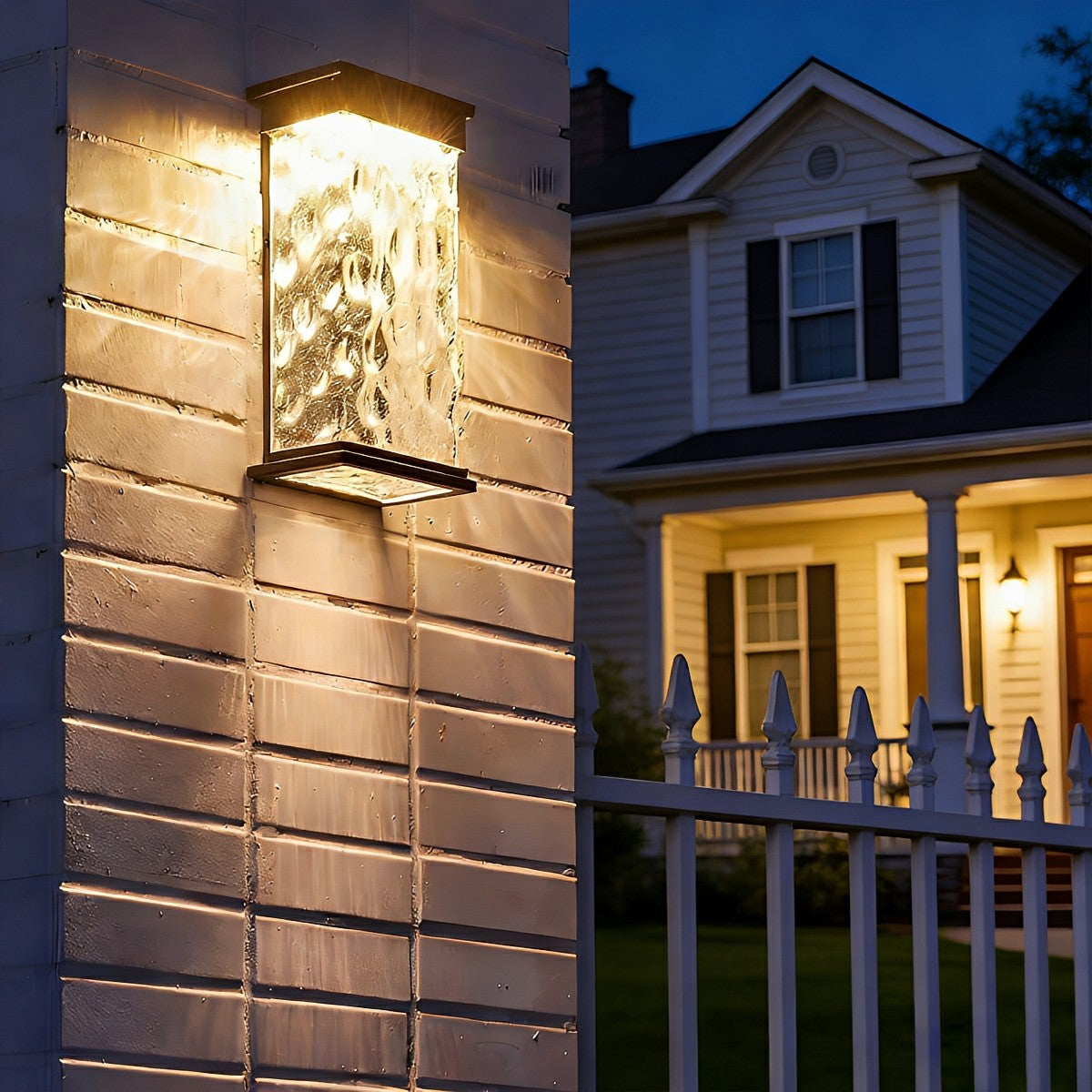 Wall Light Corrugated Glass 28.0 cm Dark Brown Outdoor Porch Patio LED Lamp | Thomler