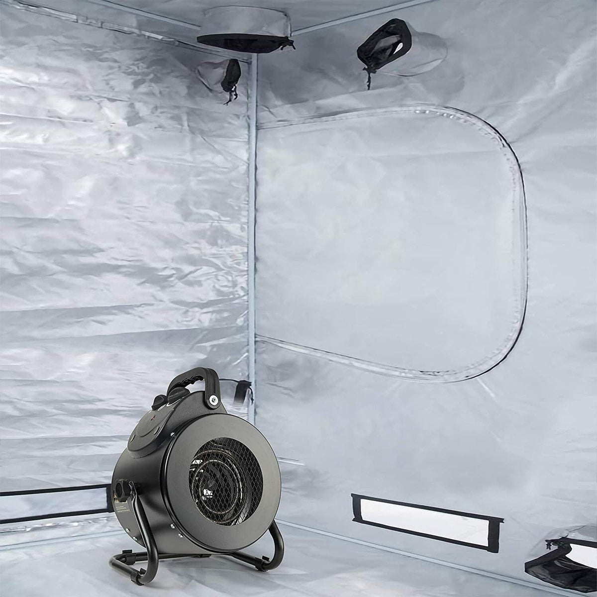 Compact Steel Space Heater 1500W IPX4 Rated for Workshop Greenhouse Garage Indoor Use | Thomler