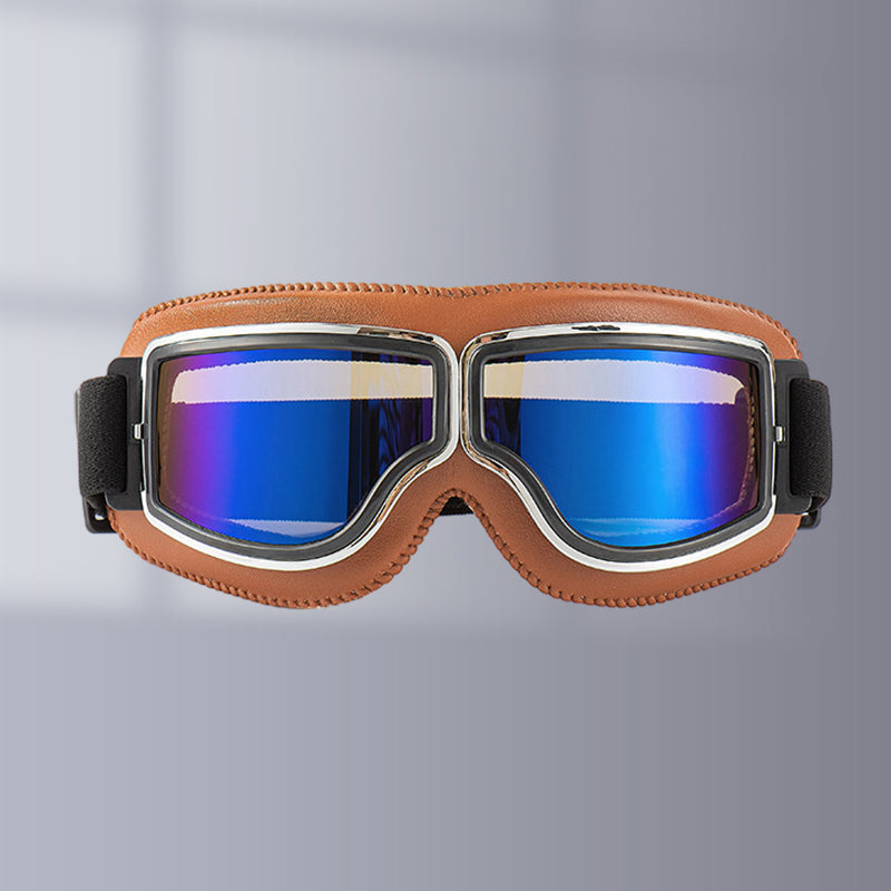 Retro Motorcycle Goggles with Adjustable Strap, UV Protection & Impact-Resistant Polycarbonate Lens for Riding, Cycling & Outdoor Use | Thomler