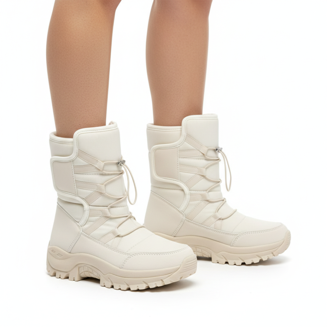 Women's Insulated Waterproof Winter Boots with Hook-and-Loop Closure for Snow & Ice | Thomler