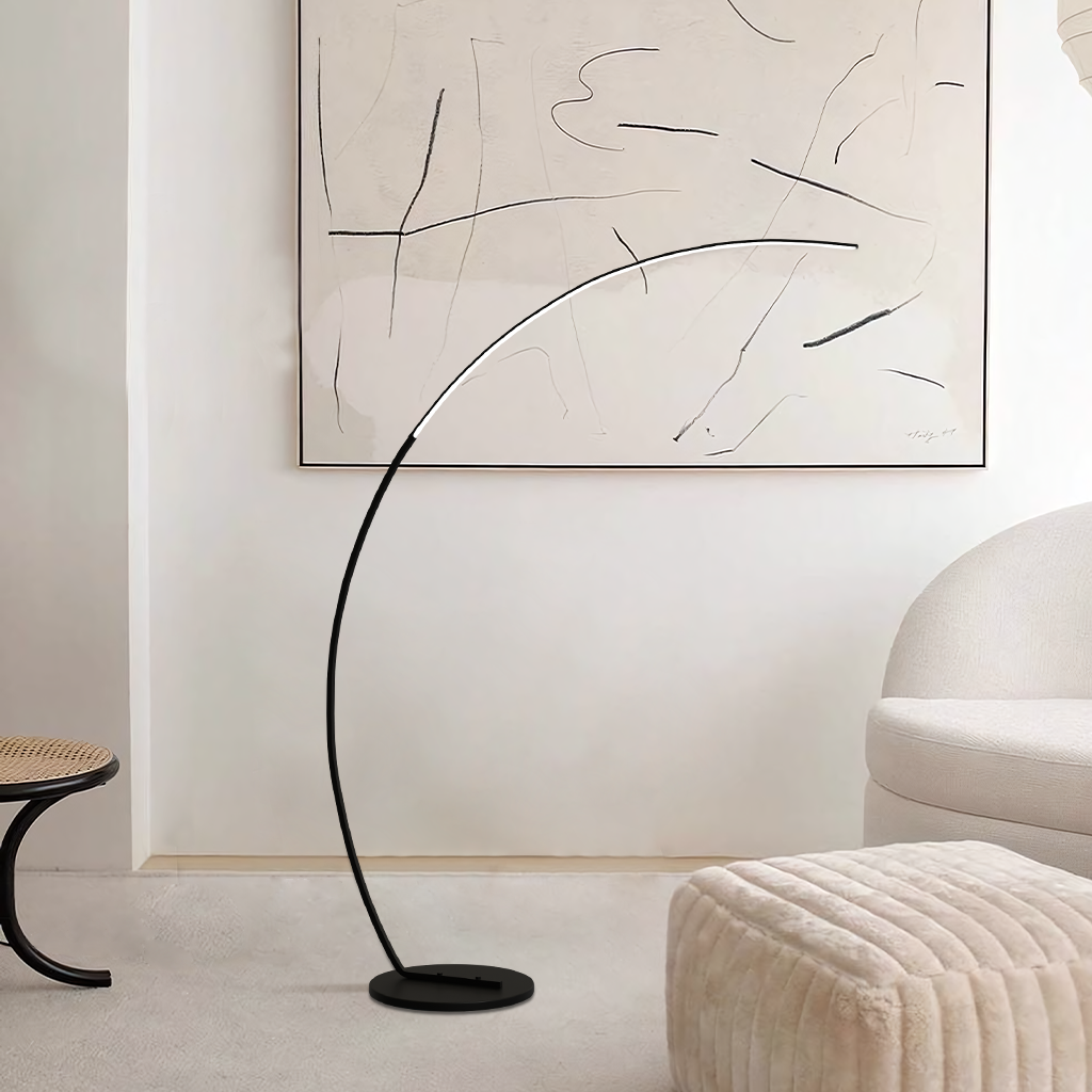 Floor Lamp Aluminum Arc 63.0 in Dimmable LED Living Room Bedroom Modern Standing Light Adjustable Color Temperature | Thomler