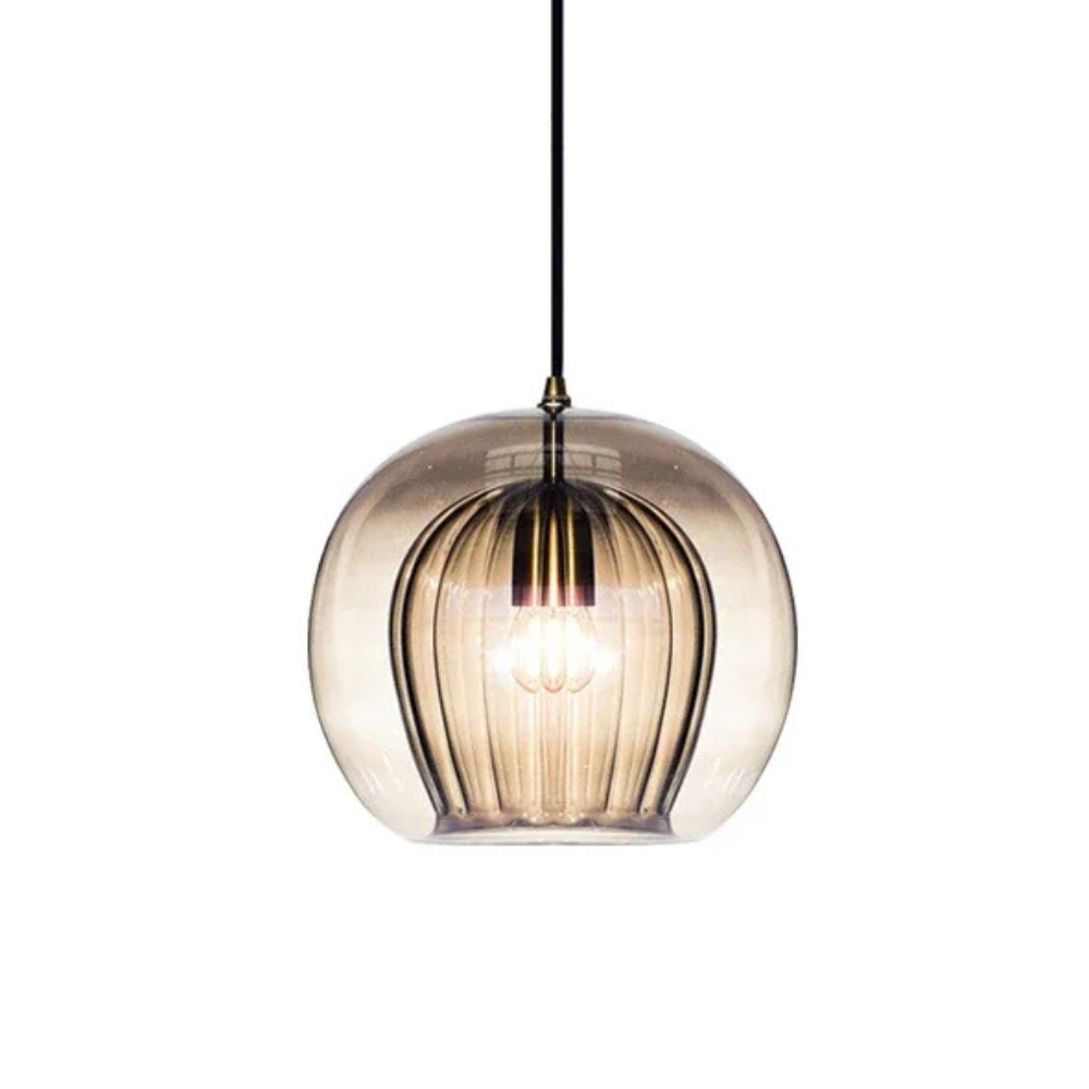 Pendant Light Glass Dome E14 Transparent Kitchen Island Dining Table Hanging Ceiling Lamp Modern Minimalist | Thomler