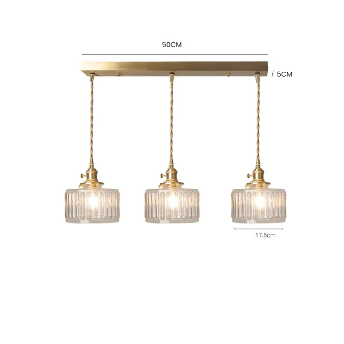 Glass Cylinder Hanging Light Fixture with Height-Adjustable Cord for Dining Room & Kitchen | Thomler