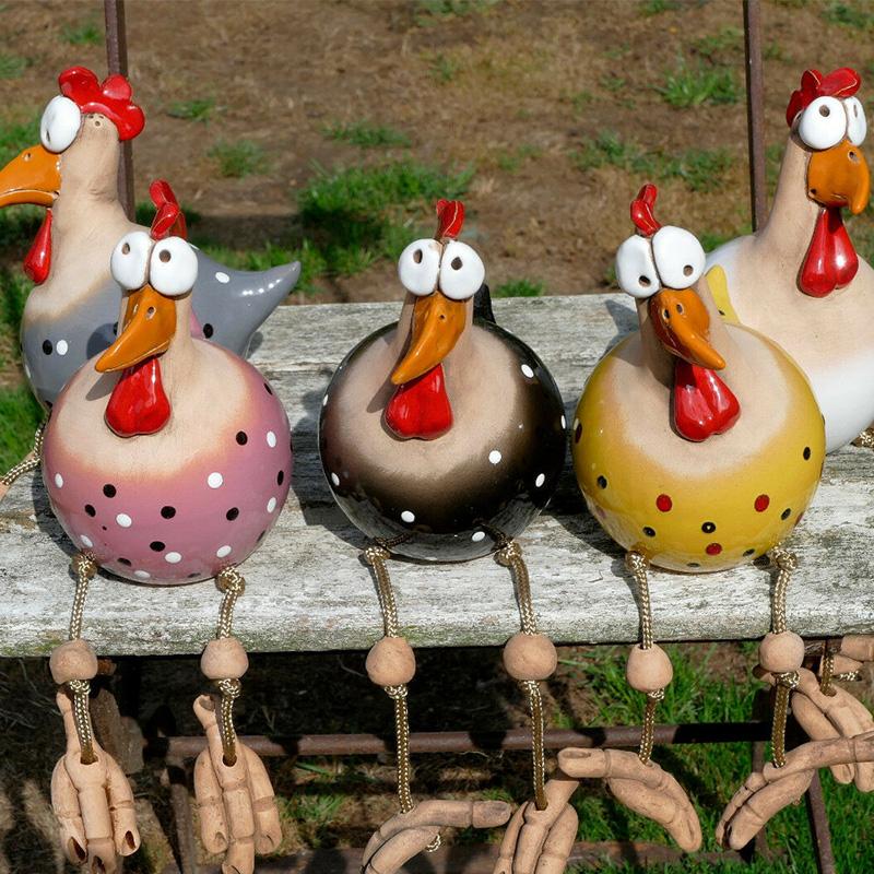 Metal Rooster Yard Stake with Wind-Blown Legs for Garden & Patio Decor | Thomler