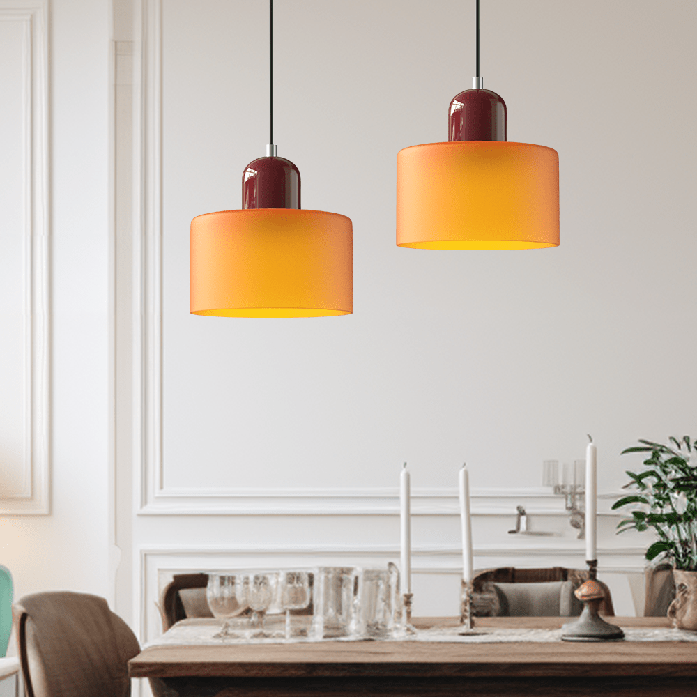 Handwoven Glass Pendant Light Bauhaus Style Indoor Hanging Lamp Adjustable Cable for Dining Room Kitchen Home Office | Thomler