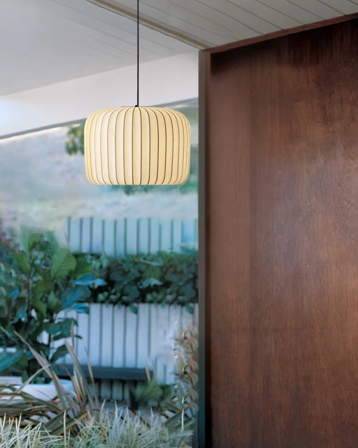 Pendant Light Stretch Fabric 55.0 cm (21.7") Neutral Dining Room Minimalist Japandi Hanging Ceiling Lamp E27 | Thomler