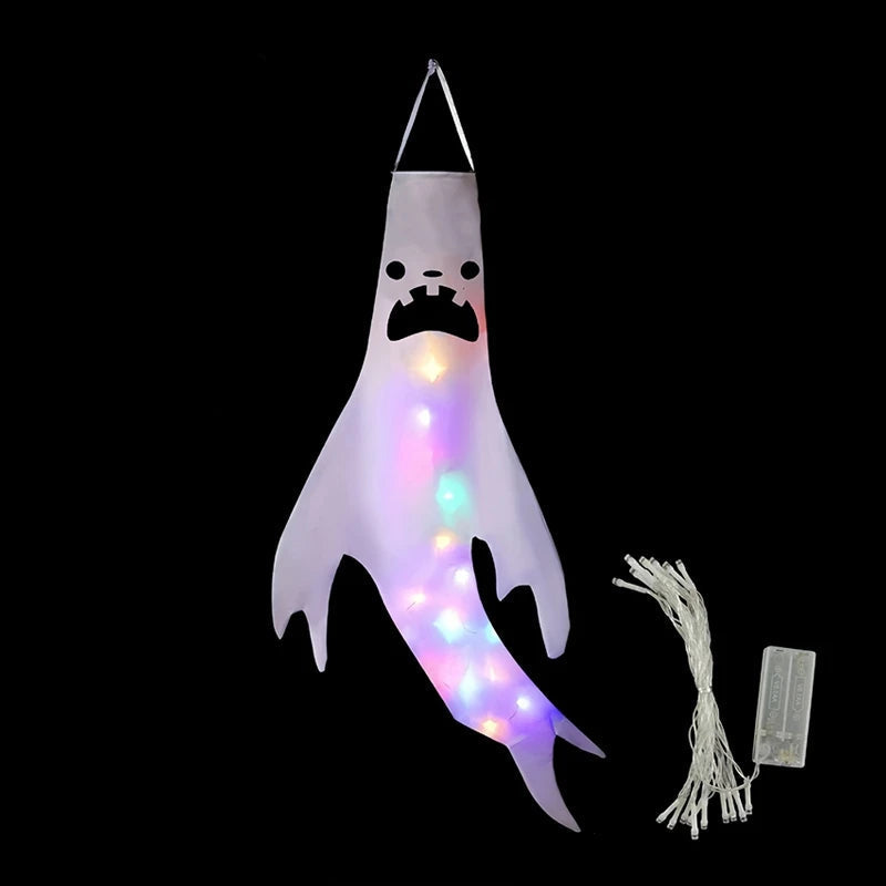 LED Illuminated Spirit Windsock Decorations for Outdoor Yards and Indoor Displays – Festive October Hanging Accents | Thomler