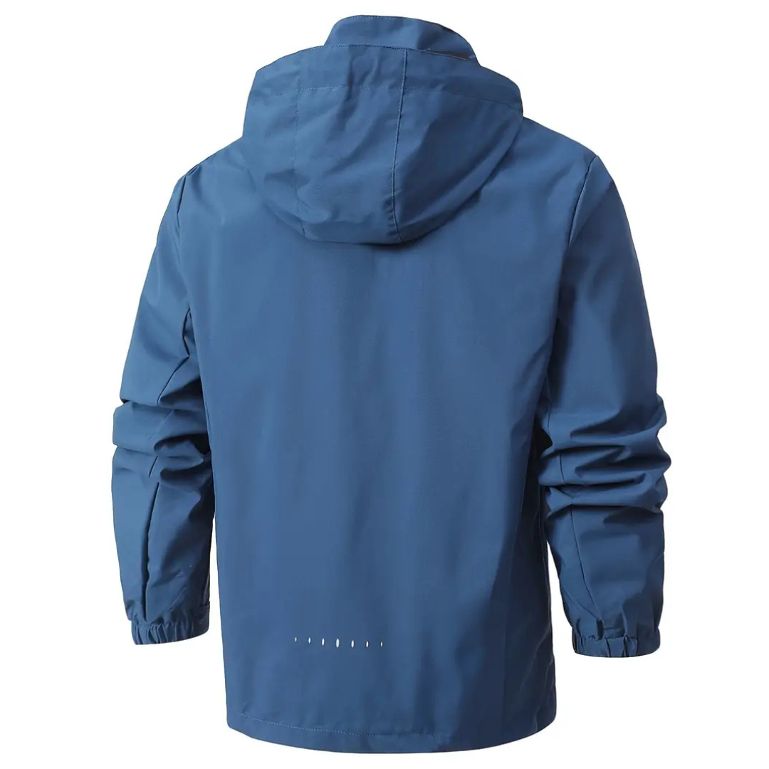 Lightweight Zip-Front Rain Jacket with Hood – Breathable Weather Shell for Men | Thomler