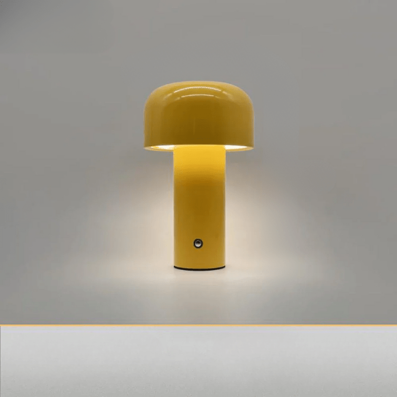 Table Lamp Plastic 25.0 cm Yellow Wireless Bedside Mood Lighting USB Rechargeable LED Mushroom Accent Light | Thomler