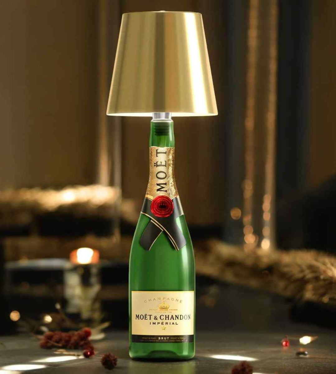 Rechargeable LED Bottle Lamp Adapter for Wine Bottles & Decorative Glass | Cordless Ambient Light Base for Home Decor & Dining | Thomler