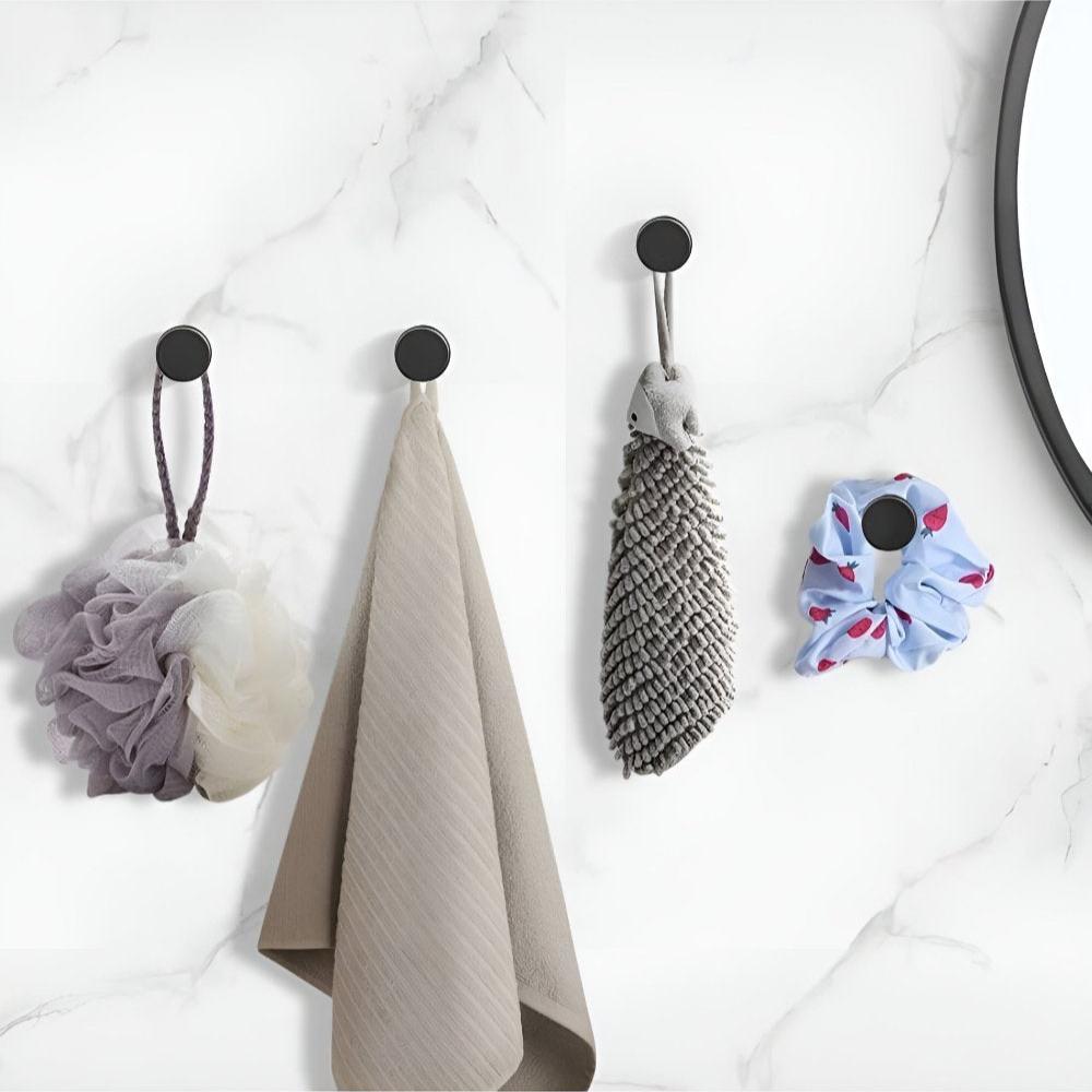 Suction Wall Hooks Heavy Duty Stainless Steel Towel Holder Bathroom Kitchen Removable Vacuum Mount Coat Hanger for Shower Glass Tile | Thomler