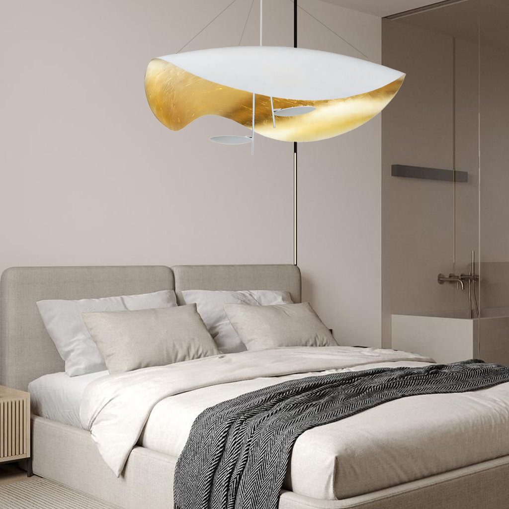 Pendant Light Metal 17W 11 in Black White Living Room Dining Room Bedroom LED Ceiling Lamp | Thomler